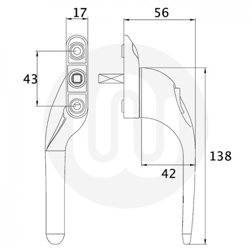Vita Cranked Espag Window Handle